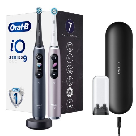 Электрическая зубная щетка Oral-B iO 9 DUO Black Onyx, Rose Quartz
