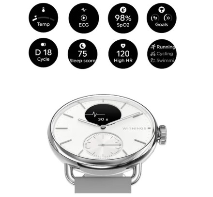 Умные часы Withings Scanwatch 2, 38 мм, белые