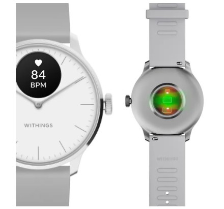 Умные часы Withings Scanwatch Light 37 мм, белый/серый