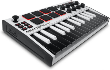 MIDI-клавиатура Akai MPK Mini 3, белый